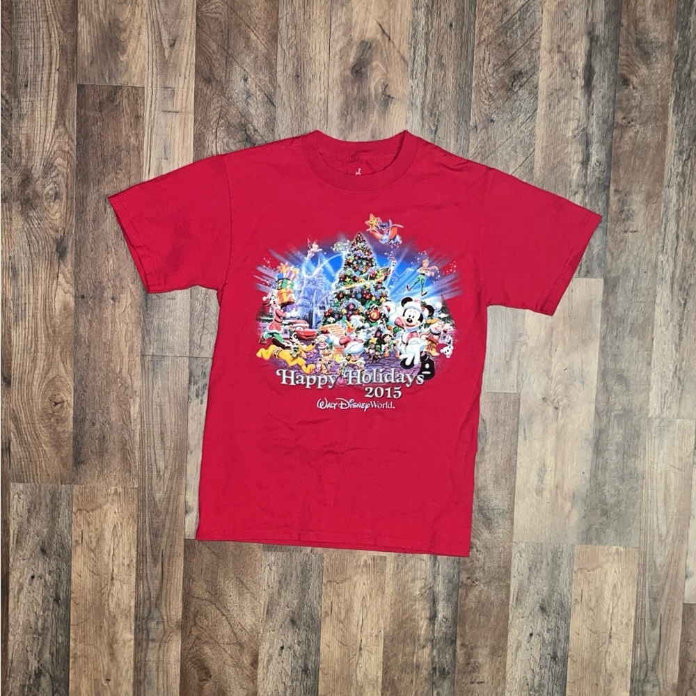2015 Happy Holidays Walt Disney World Red T-Shirt (Medium)